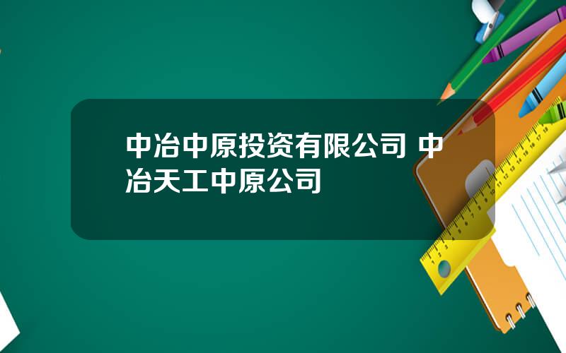 中冶中原投资有限公司 中冶天工中原公司